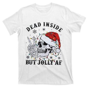 Funny Christmas Skull Dead Inside But Jolly Af T-Shirt