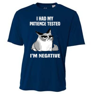 Funny cat sarcasm cat I Had My Patience Tested I'm Negative Cooling Performance Crew T-Shirt