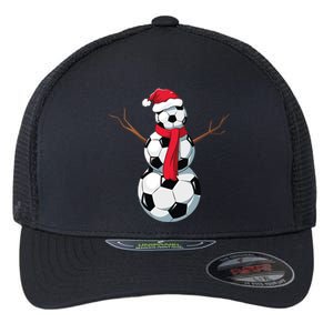 Funny Christmas Soccer Balls Santa Snowman Santa Hat Player Flexfit Unipanel Trucker Cap