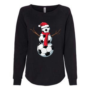 Funny Christmas Soccer Balls Santa Snowman Santa Hat Player Womens California Wash Sweatshirt