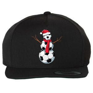 Funny Christmas Soccer Balls Santa Snowman Santa Hat Player Wool Snapback Cap