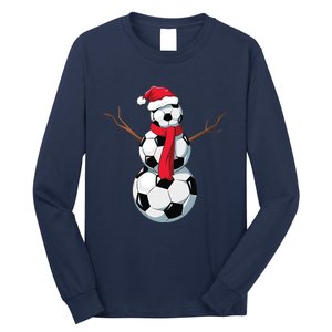 Funny Christmas Soccer Balls Santa Snowman Santa Hat Player Long Sleeve Shirt