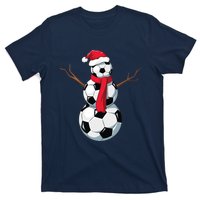 Funny Christmas Soccer Balls Santa Snowman Santa Hat Player T-Shirt