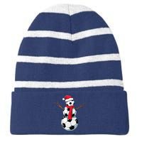 Funny Christmas Soccer Balls Santa Snowman Santa Hat Player Striped Beanie with Solid Band