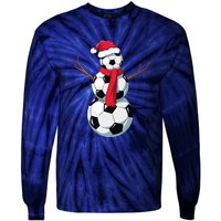 Funny Christmas Soccer Balls Santa Snowman Santa Hat Player Tie-Dye Long Sleeve Shirt