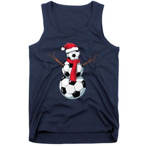 Funny Christmas Soccer Balls Santa Snowman Santa Hat Player Tank Top