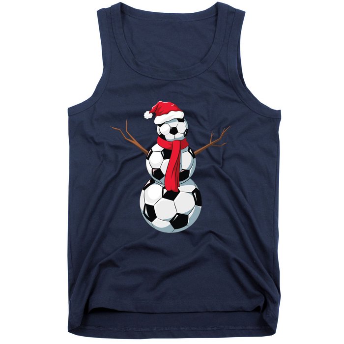 Funny Christmas Soccer Balls Santa Snowman Santa Hat Player Tank Top