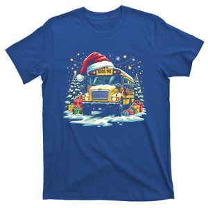 Festive Christmas School Bus With Santa Hat Xmas Holiday Meaningful Gift T-Shirt