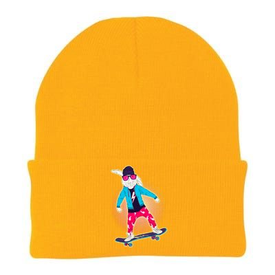 Funny Cool Skateboarding Easter Bunny Rabbit Knit Cap Winter Beanie