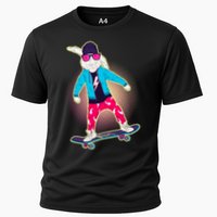 Funny Cool Skateboarding Easter Bunny Rabbit Cooling Performance Crew T-Shirt