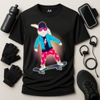 Funny Cool Skateboarding Easter Bunny Rabbit Cooling Performance Crew T-Shirt