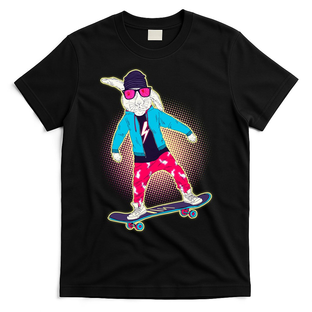 Funny Cool Skateboarding Easter Bunny Rabbit T-Shirt