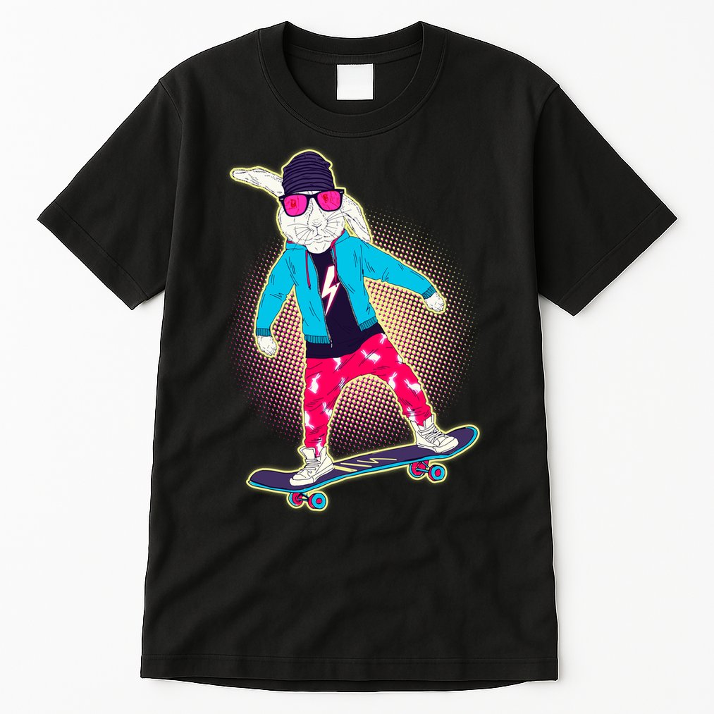 Funny Cool Skateboarding Easter Bunny Rabbit Tall T-Shirt