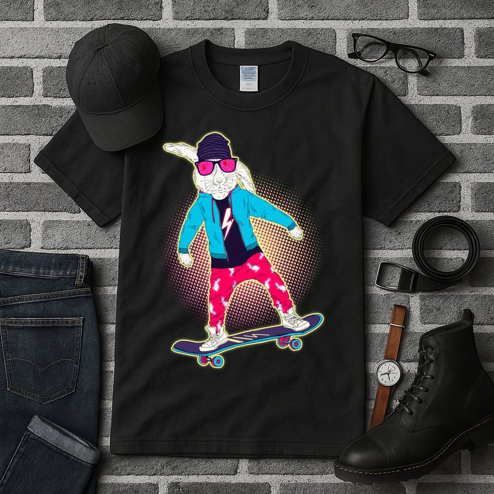 Funny Cool Skateboarding Easter Bunny Rabbit Tall T-Shirt