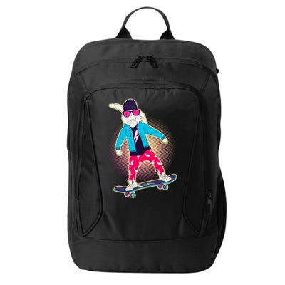 Funny Cool Skateboarding Easter Bunny Rabbit City Backpack
