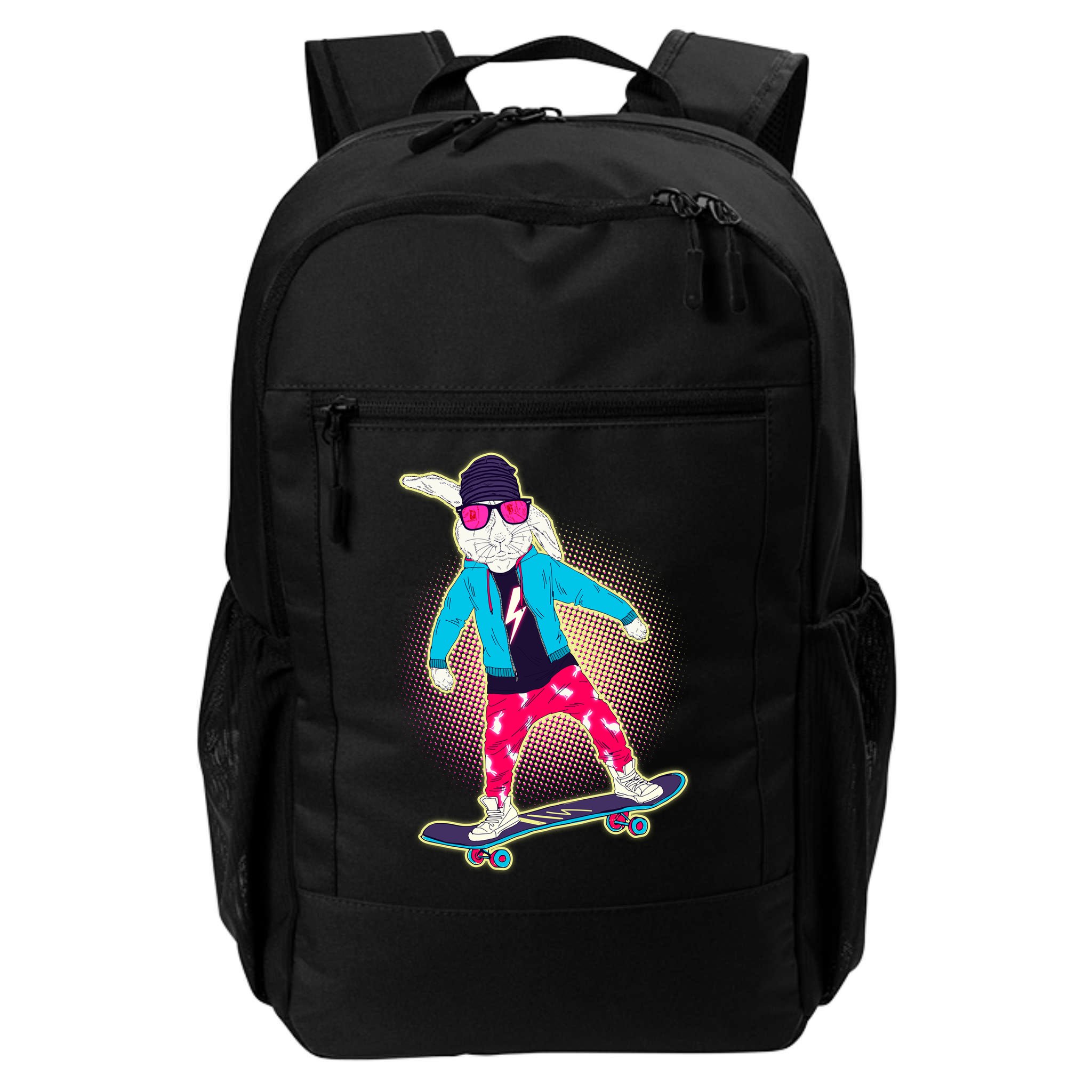 Funny Cool Skateboarding Easter Bunny Rabbit Backpack