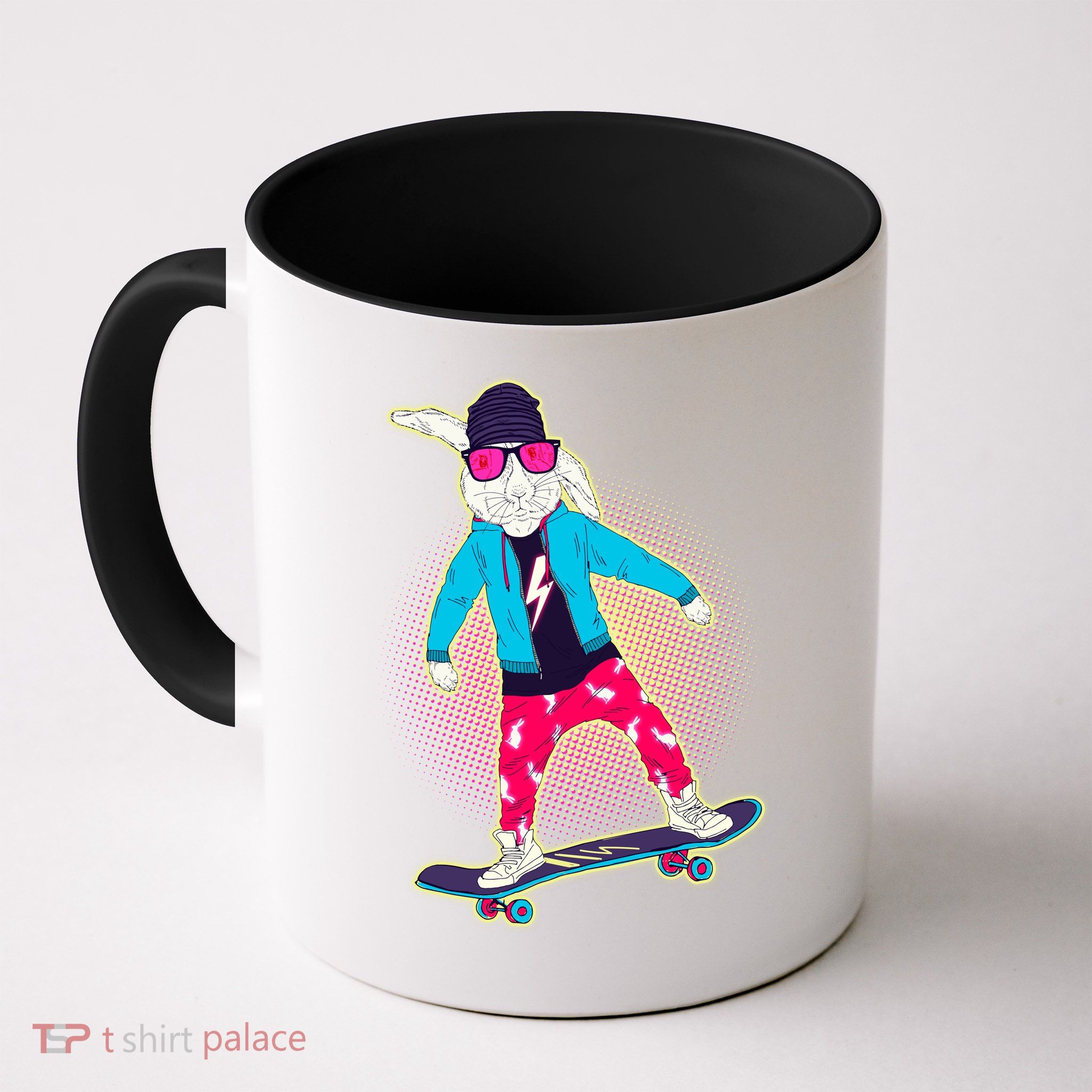 Funny Cool Skateboarding Easter Bunny Rabbit Mug