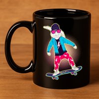 Funny Cool Skateboarding Easter Bunny Rabbit 11oz C Handle Ceramic Mug