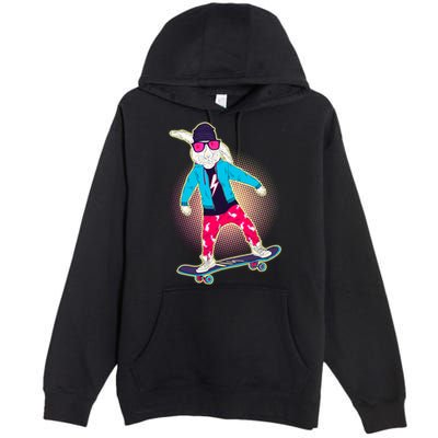 Funny Cool Skateboarding Easter Bunny Rabbit Premium Pullover Hoodie