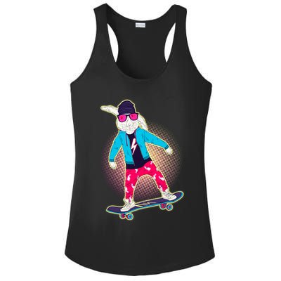 Funny Cool Skateboarding Easter Bunny Rabbit Ladies PosiCharge Competitor Racerback Tank