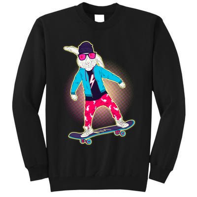 Funny Cool Skateboarding Easter Bunny Rabbit Tall Sweatshirt