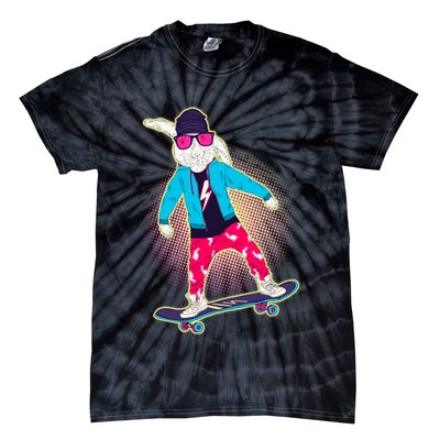 Funny Cool Skateboarding Easter Bunny Rabbit Tie-Dye T-Shirt