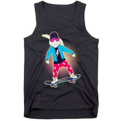Funny Cool Skateboarding Easter Bunny Rabbit Tank Top