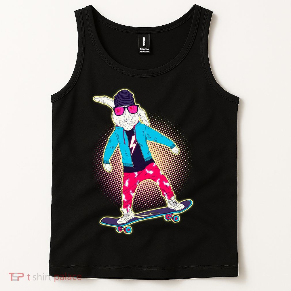 Funny Cool Skateboarding Easter Bunny Rabbit Tank Top