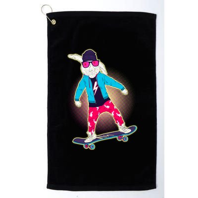 Funny Cool Skateboarding Easter Bunny Rabbit Platinum Collection Golf Towel