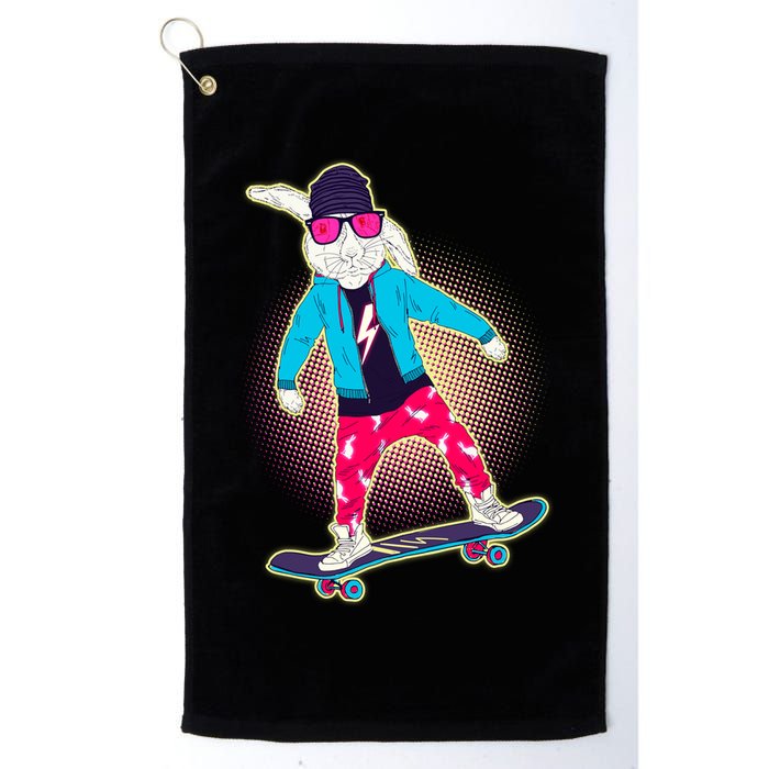 Funny Cool Skateboarding Easter Bunny Rabbit Golf Towel