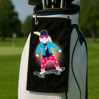 Funny Cool Skateboarding Easter Bunny Rabbit Golf Towel
