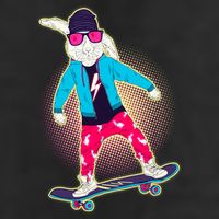 Funny Cool Skateboarding Easter Bunny Rabbit Golf Towel