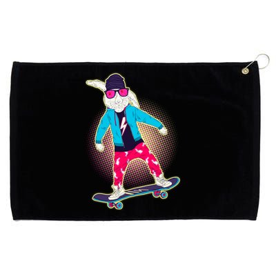 Funny Cool Skateboarding Easter Bunny Rabbit Grommeted Golf Towel