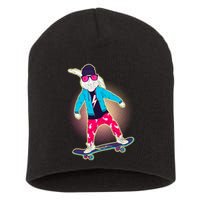 Funny Cool Skateboarding Easter Bunny Rabbit Short Acrylic Beanie
