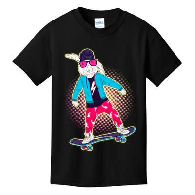 Funny Cool Skateboarding Easter Bunny Rabbit Kids T-Shirt