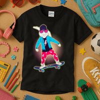 Funny Cool Skateboarding Easter Bunny Rabbit Kids T-Shirt