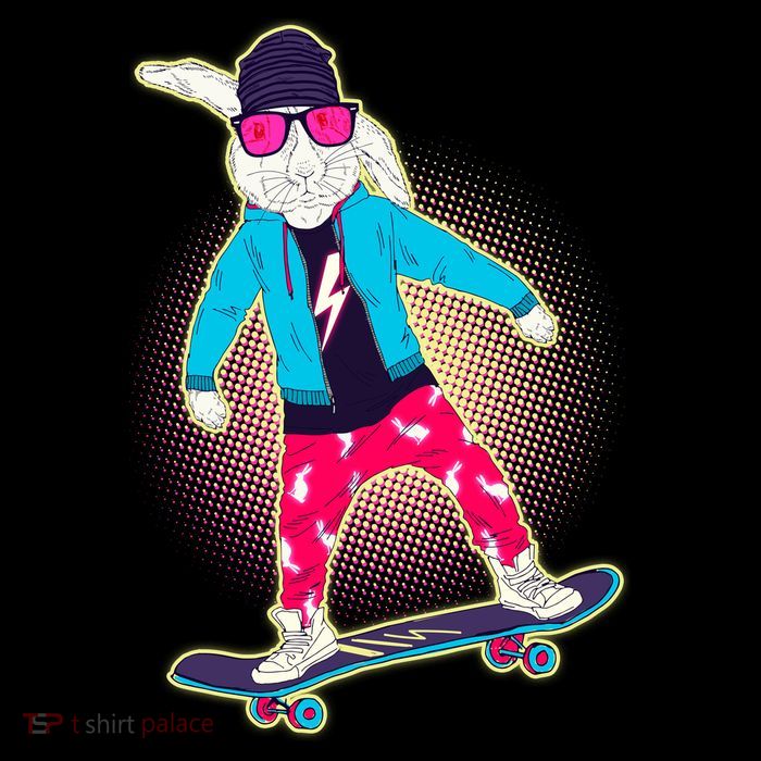 Funny Cool Skateboarding Easter Bunny Rabbit Kids T-Shirt