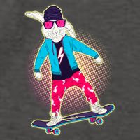 Funny Cool Skateboarding Easter Bunny Rabbit Vector Backpack