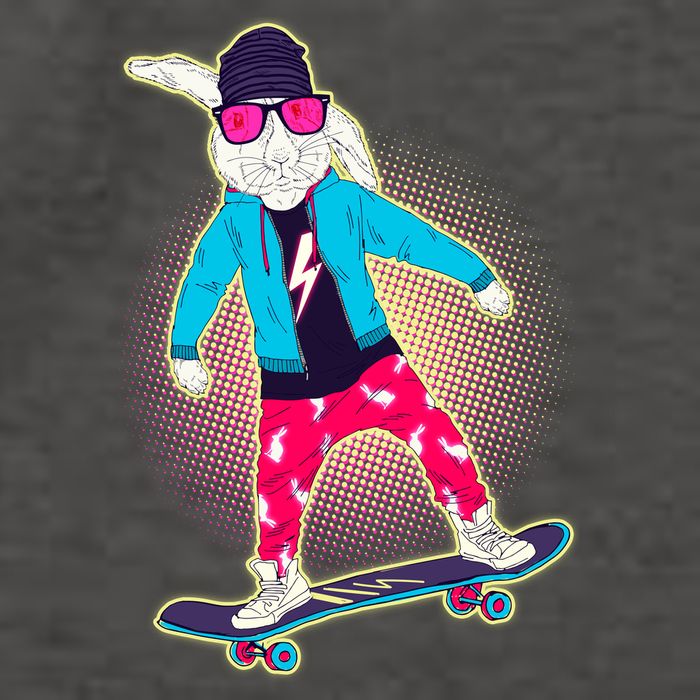 Funny Cool Skateboarding Easter Bunny Rabbit Vector Backpack