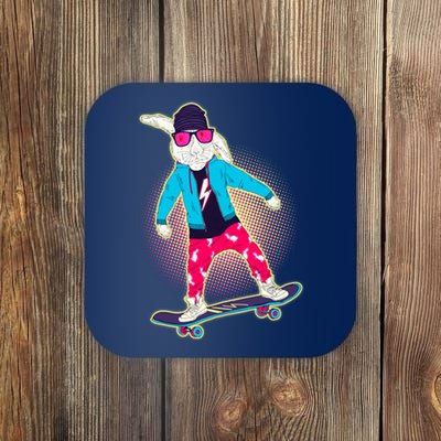 Funny Cool Skateboarding Easter Bunny Rabbit Coaster