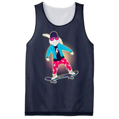 Funny Cool Skateboarding Easter Bunny Rabbit Mesh Reversible Basketball Jersey Tank