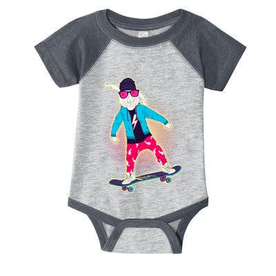 Funny Cool Skateboarding Easter Bunny Rabbit Infant Baby Jersey Bodysuit