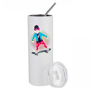 Funny Cool Skateboarding Easter Bunny Rabbit Stainless Steel Tumbler