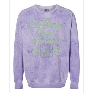 Funny Christmas Spirit Is Whiskey Colorblast Crewneck Sweatshirt