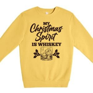 Funny Christmas Spirit Is Whiskey Premium Crewneck Sweatshirt