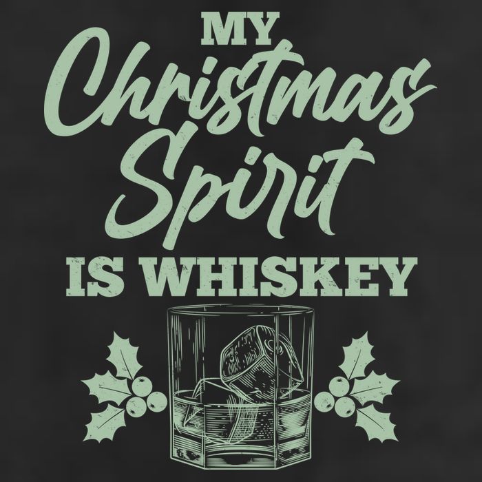 Funny Christmas Spirit Is Whiskey 7 Panel Mesh Trucker Snapback Hat
