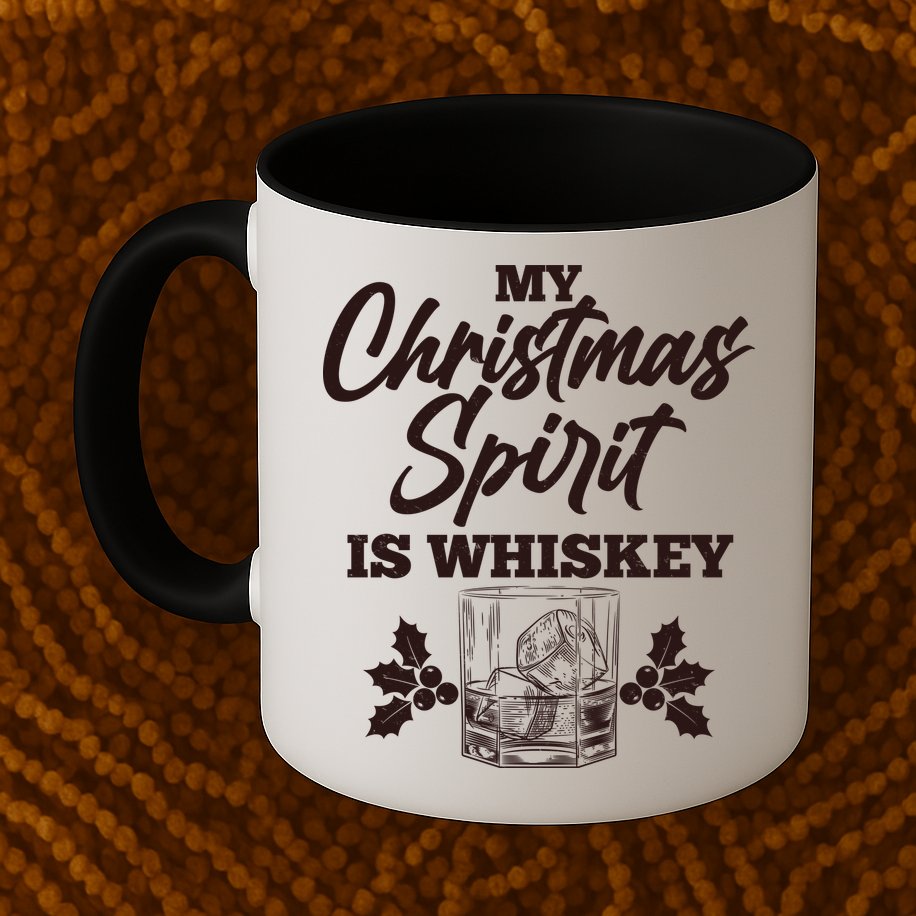 Funny Christmas Spirit Is Whiskey Mug
