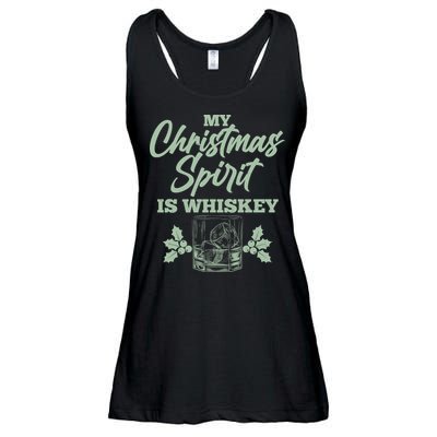 Funny Christmas Spirit Is Whiskey Ladies Essential Flowy Tank