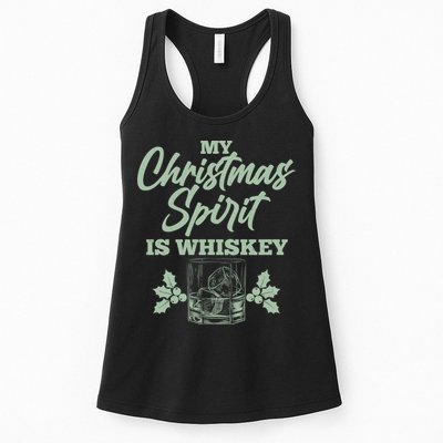 Funny Christmas Spirit Is Whiskey Womens Tank Top