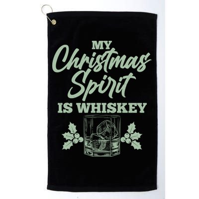 Funny Christmas Spirit Is Whiskey Golf Towel